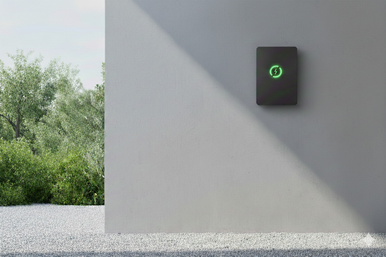 Ohmie home battery installed on wall